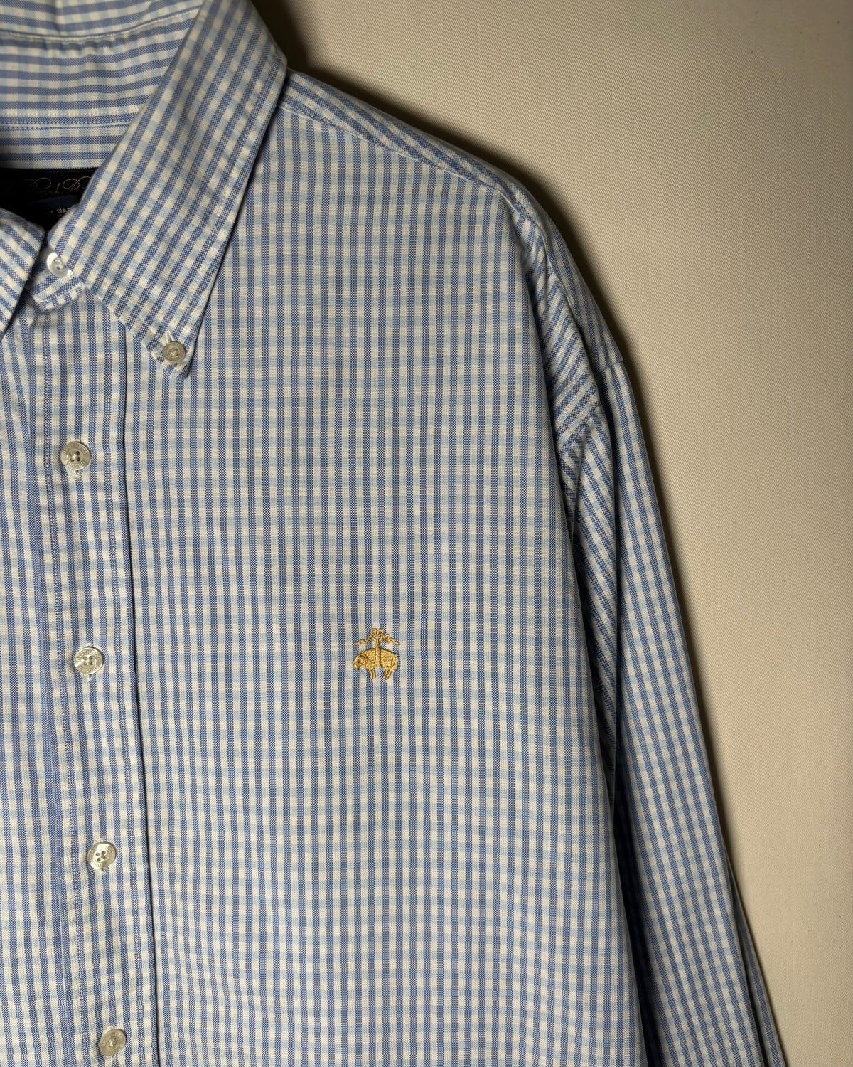 〈Brooks Brothers〉 Gingham Check Button Down Shirt Blue