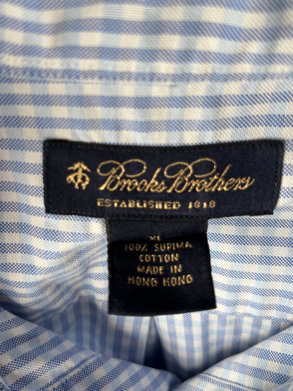 〈Brooks Brothers〉 Gingham Check Button Down Shirt Blue