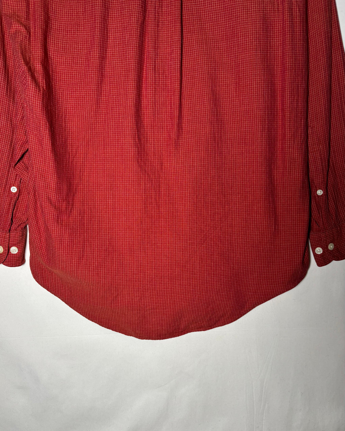 〈Brooks Brothers〉 Red Micro Check Button-Down Shirt Woven in Italy