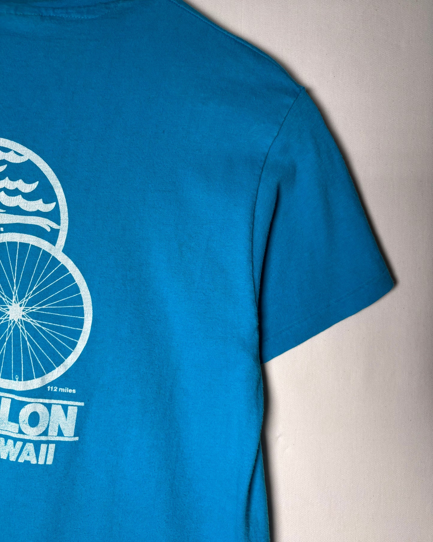80s USA Made <Hanes> Kona Hawaii Triathlon Double-Sided Print T-Shirt