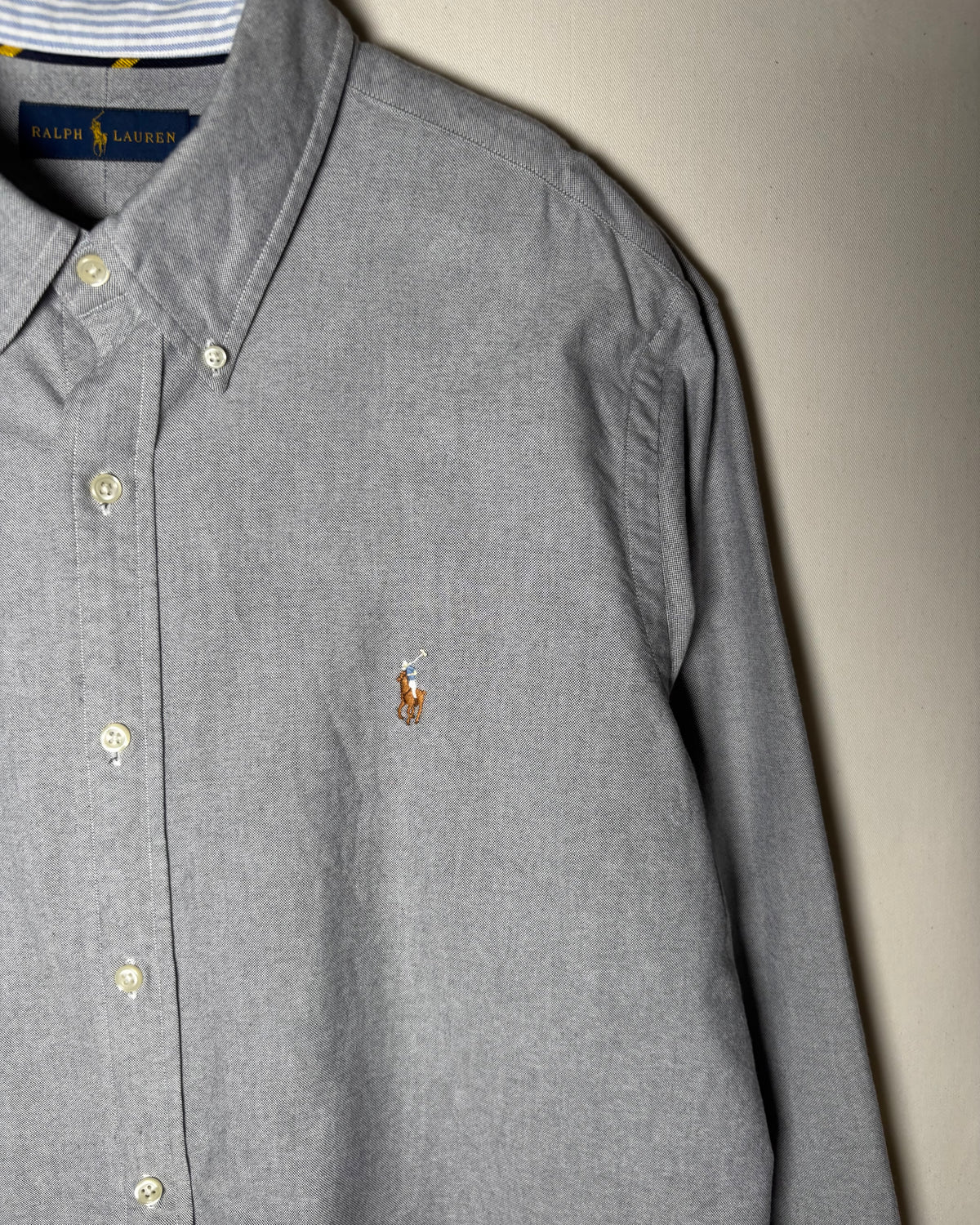 〈Ralph Lauren〉 Oxford Button-Down Shirt Gray