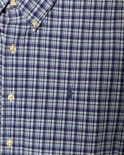 Ralph Lauren ネイビー ブルー チェック ボタンダウンシャツ XL 商品画像 3