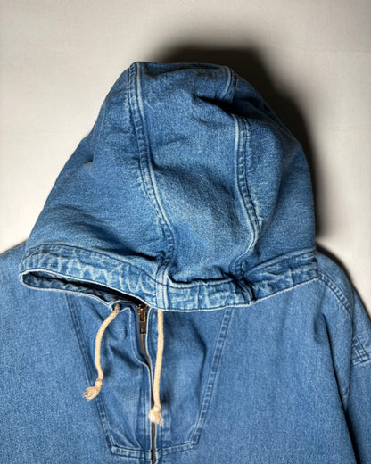 USA Made Denim Hooded Zip Jacket / XL