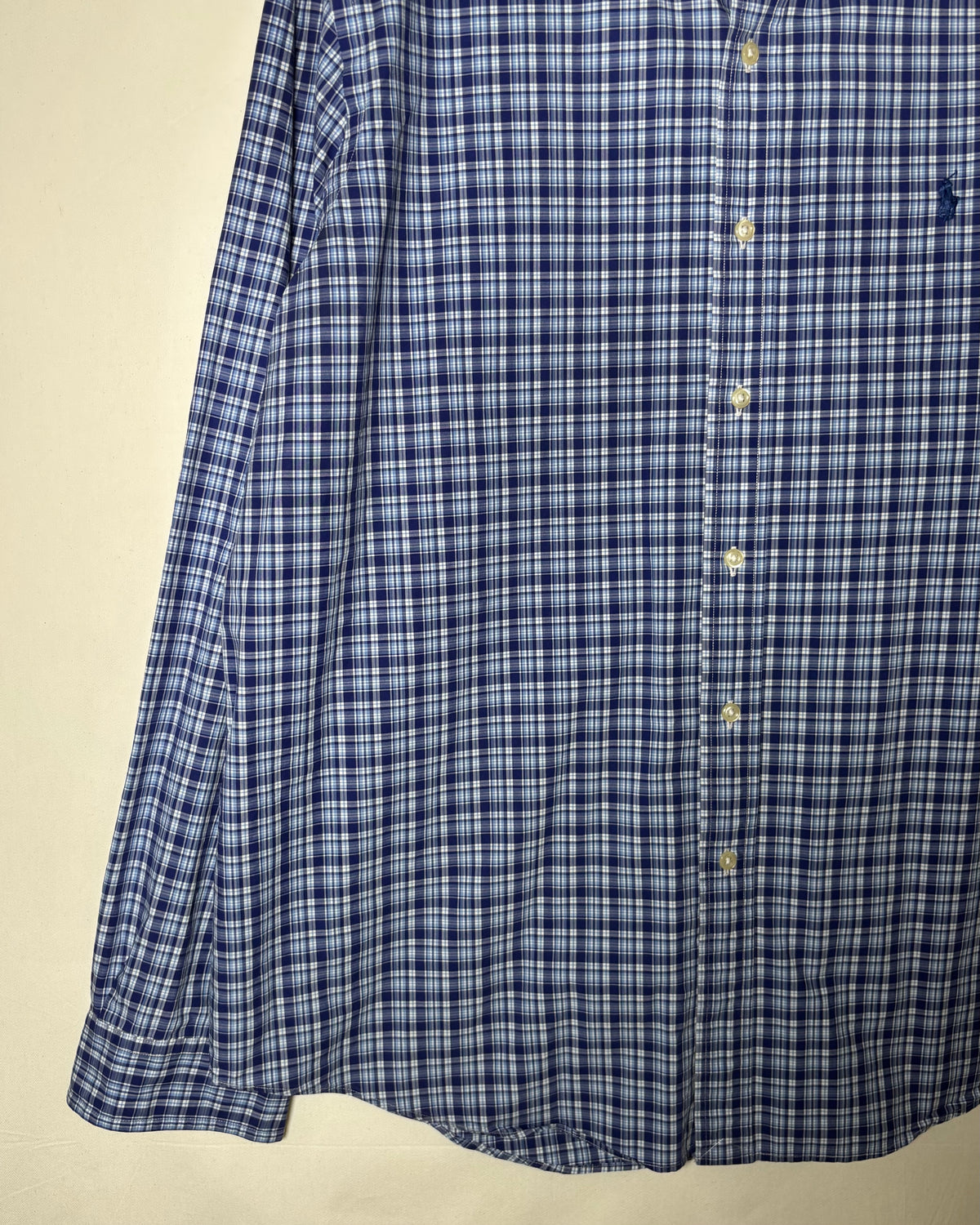 Ralph Lauren ネイビー ブルー チェック ボタンダウンシャツ XL 商品画像 6
