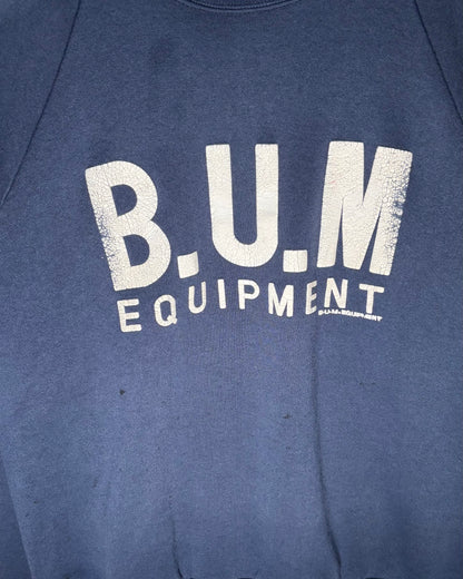 B.U.M. Equipment ネイビー ロゴプリント ラグランスウェット XL 商品画像 2