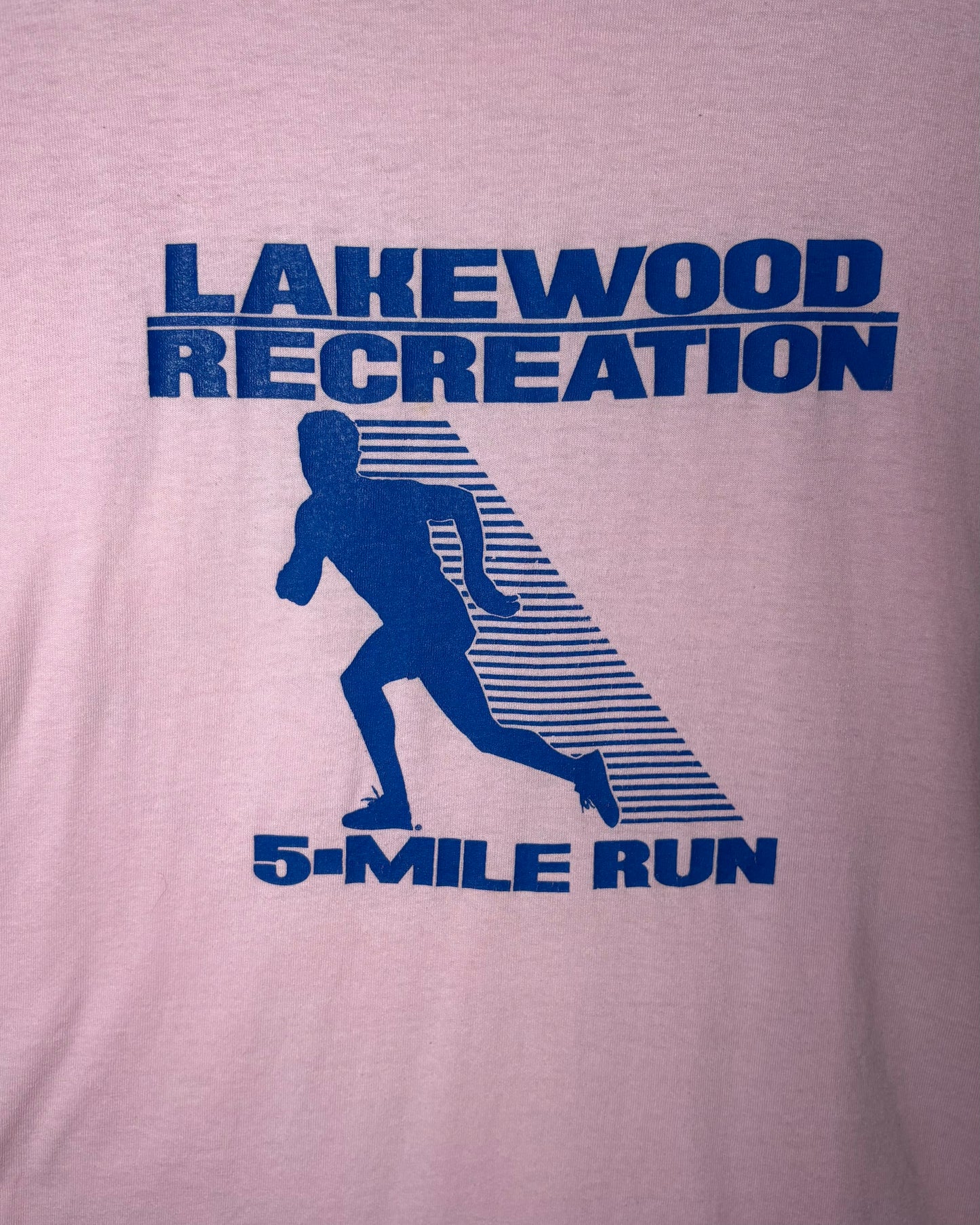 USA Made Lakewood Recreation 5-Mile Run T-Shirt / Pink