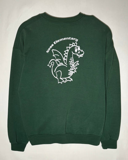 〈JERZEES〉 Ness Elementary Dragon Print Sweatshirt Made in USA