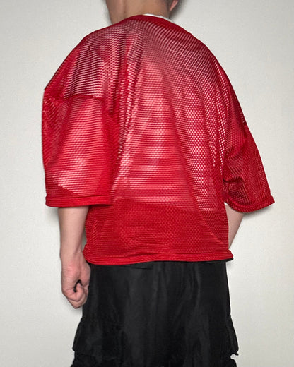 1980s USA Made Mesh Football Shirt Red