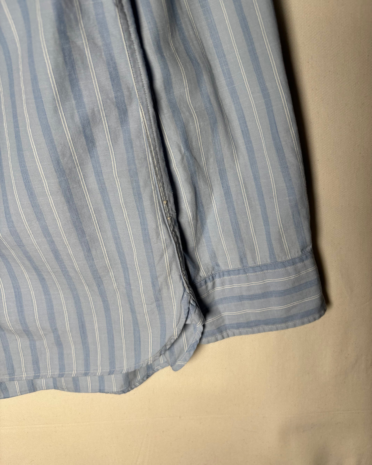 〈RRL Ralph Lauren〉 Striped Cotton Shirt Light Blue Size S