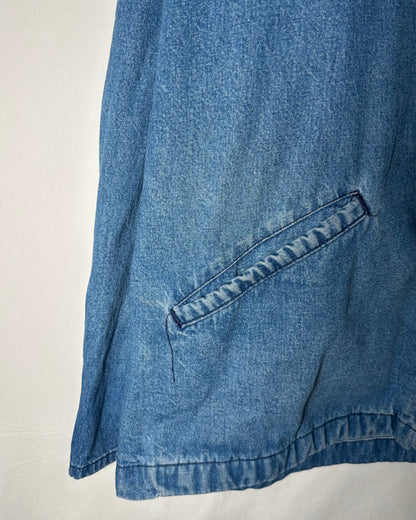 USA Made Denim Hooded Zip Jacket / XL
