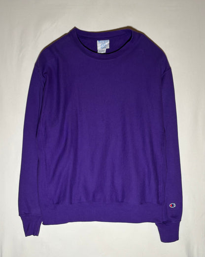 Champion パープル Reverse Weave クルーネックスウェット