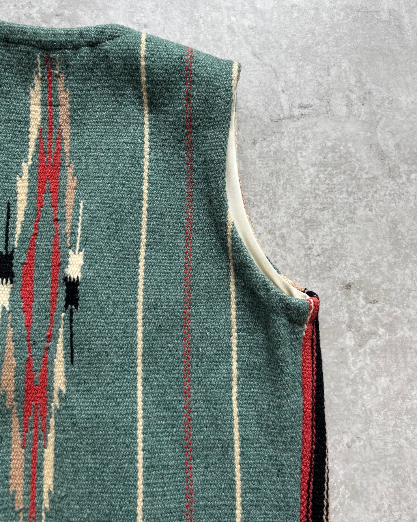 〈ORTEGA'S〉Chimayo Hand Woven Wool Vest