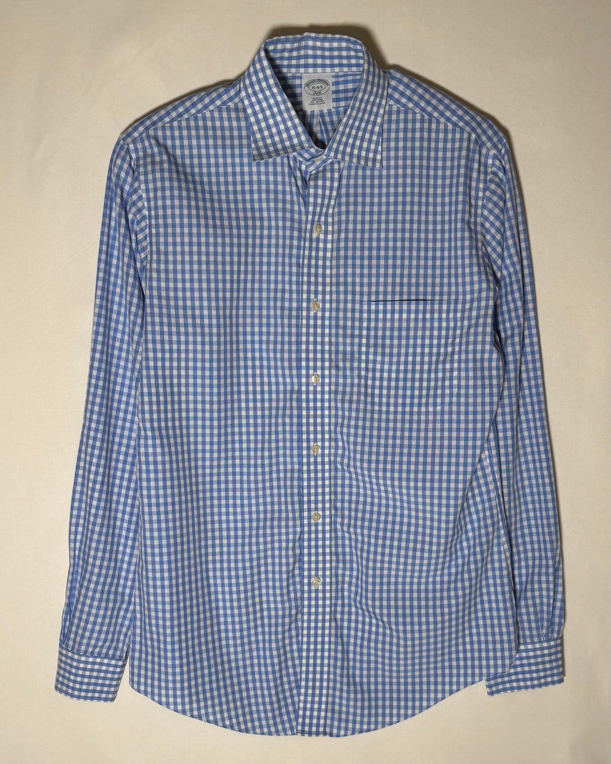 〈Brooks Brothers 346〉 Gingham Check Slim Fit Shirt Blue