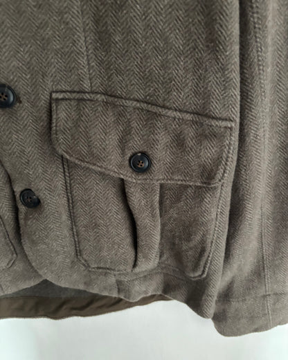 〈POLO RALPH LAUREN〉Herringbone Shawl Collar Sweat Jacket / Brown