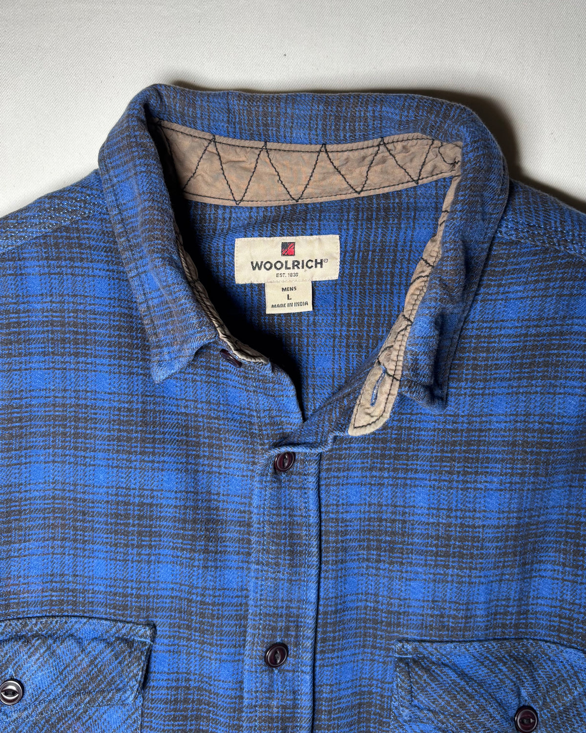 WOOLRICH ブルー チェック コットン ワークシャツ 商品画像 7