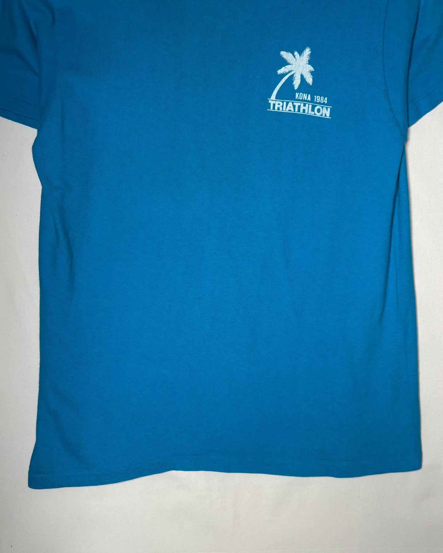 80s USA Made <Hanes> Kona Hawaii Triathlon Double-Sided Print T-Shirt