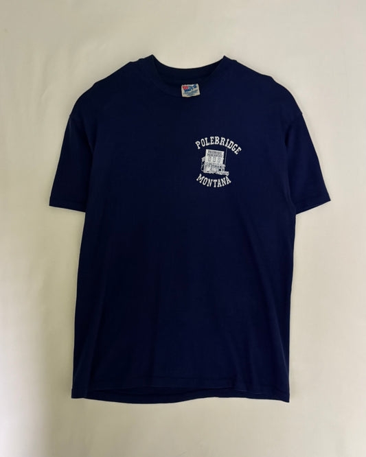 90s USA Made〈Hanes〉POLEBRIDGE MERCANTILE Souvenir Print T-Shirt