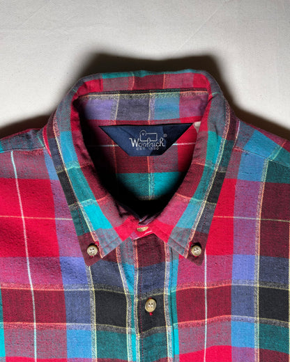Woolrich レッド ティール チェック ボタンダウンシャツ 商品画像 2
