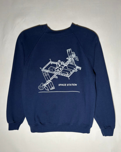 〈Hanes〉 Motorola “Freedom” Space Station Raglan Sweatshirt Made in USA