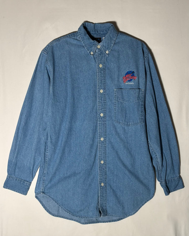 〈Planet Hollywood〉 Orlando Embroidered Denim Button-Down Shirt
