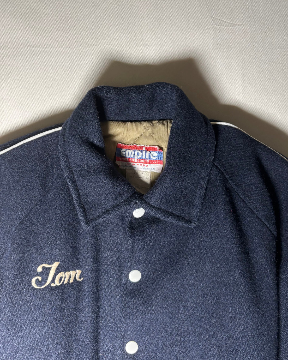 〈Empire Sporting Goods〉 Somerset Wool Varsity Jacket Navy Made in USA