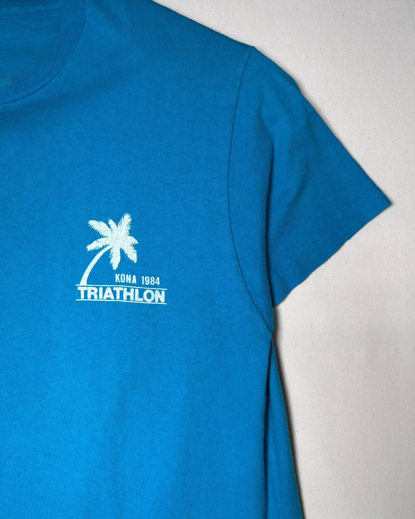 80s USA Made <Hanes> Kona Hawaii Triathlon Double-Sided Print T-Shirt