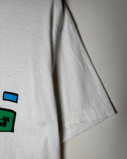 90s GREENWICH VILLAGE NYC Art Print T-Shirt Made in USA / White