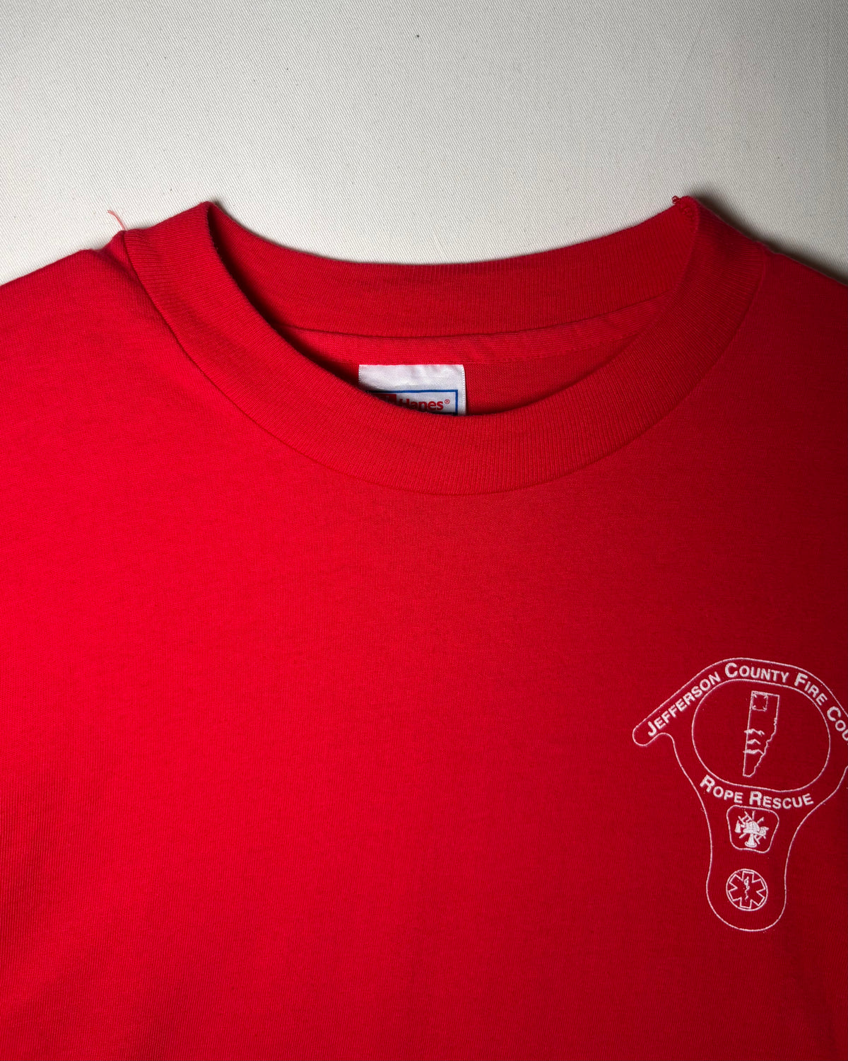 Hanes レッド Jefferson County Fire Council Rope Rescue プリントTシャツ 商品画像 5