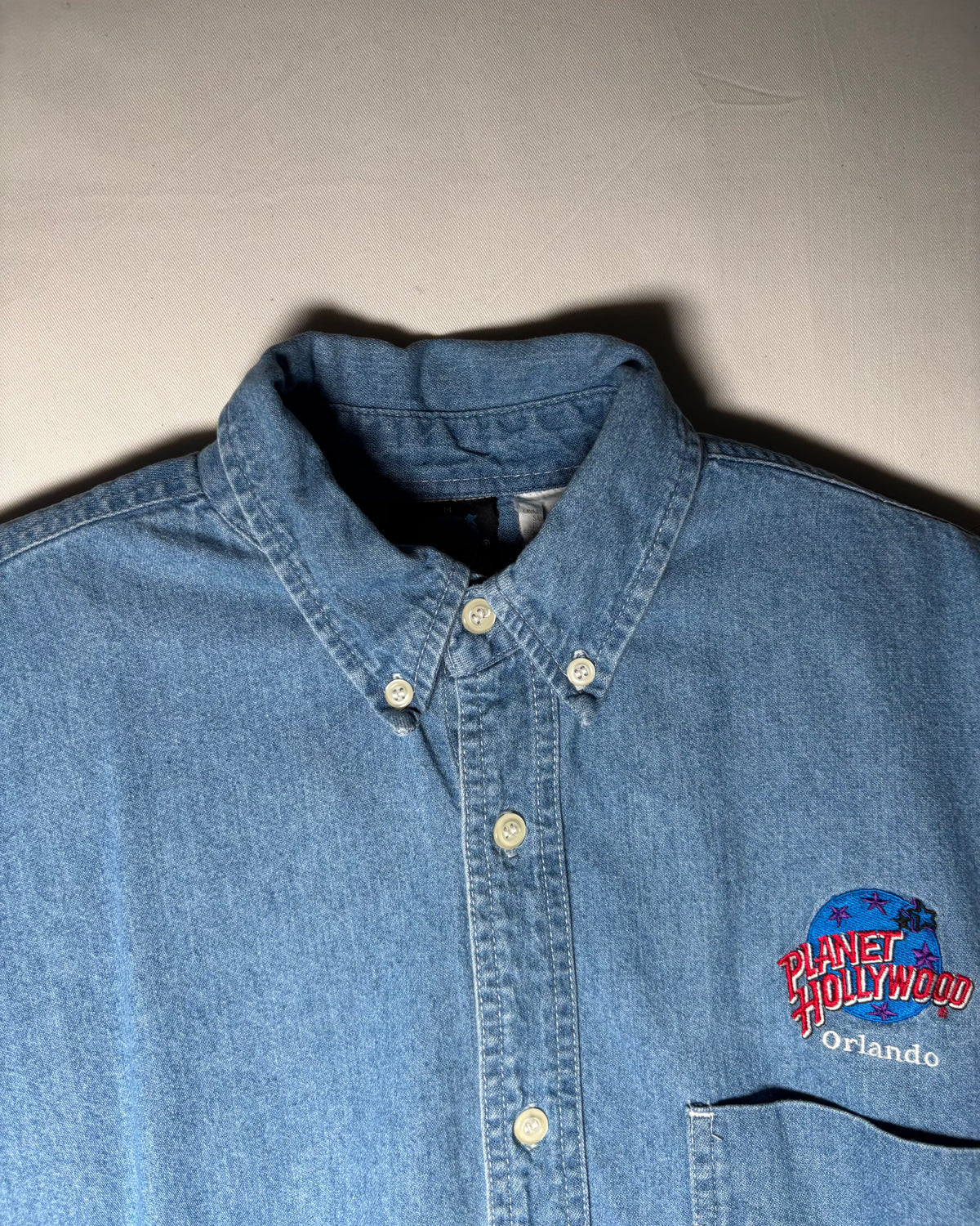 〈Planet Hollywood〉 Orlando Embroidered Denim Button-Down Shirt