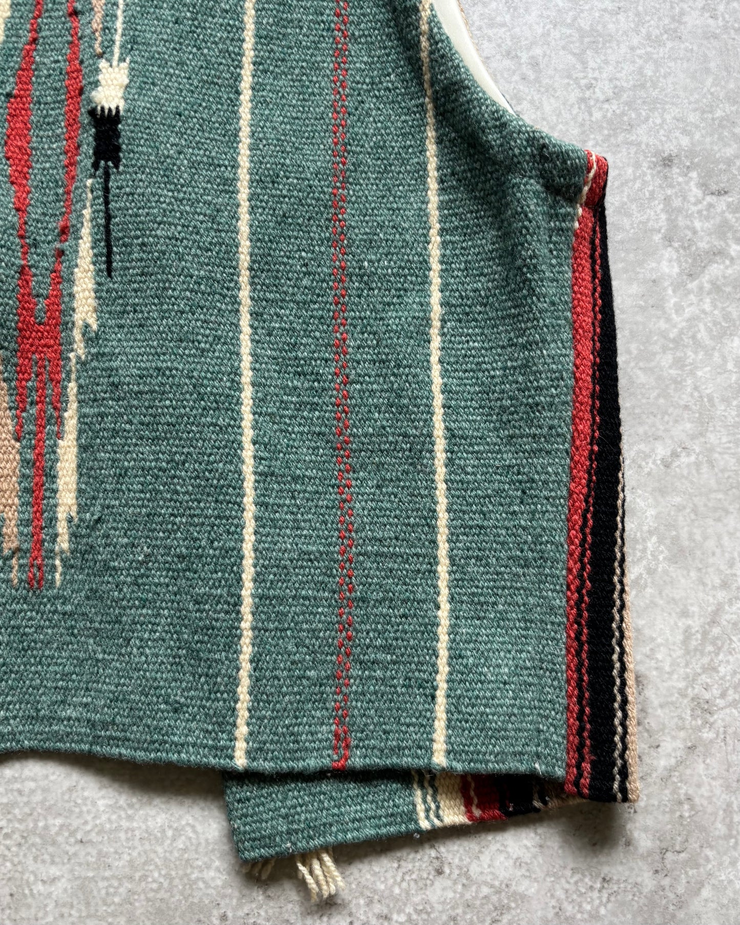〈ORTEGA'S〉Chimayo Hand Woven Wool Vest