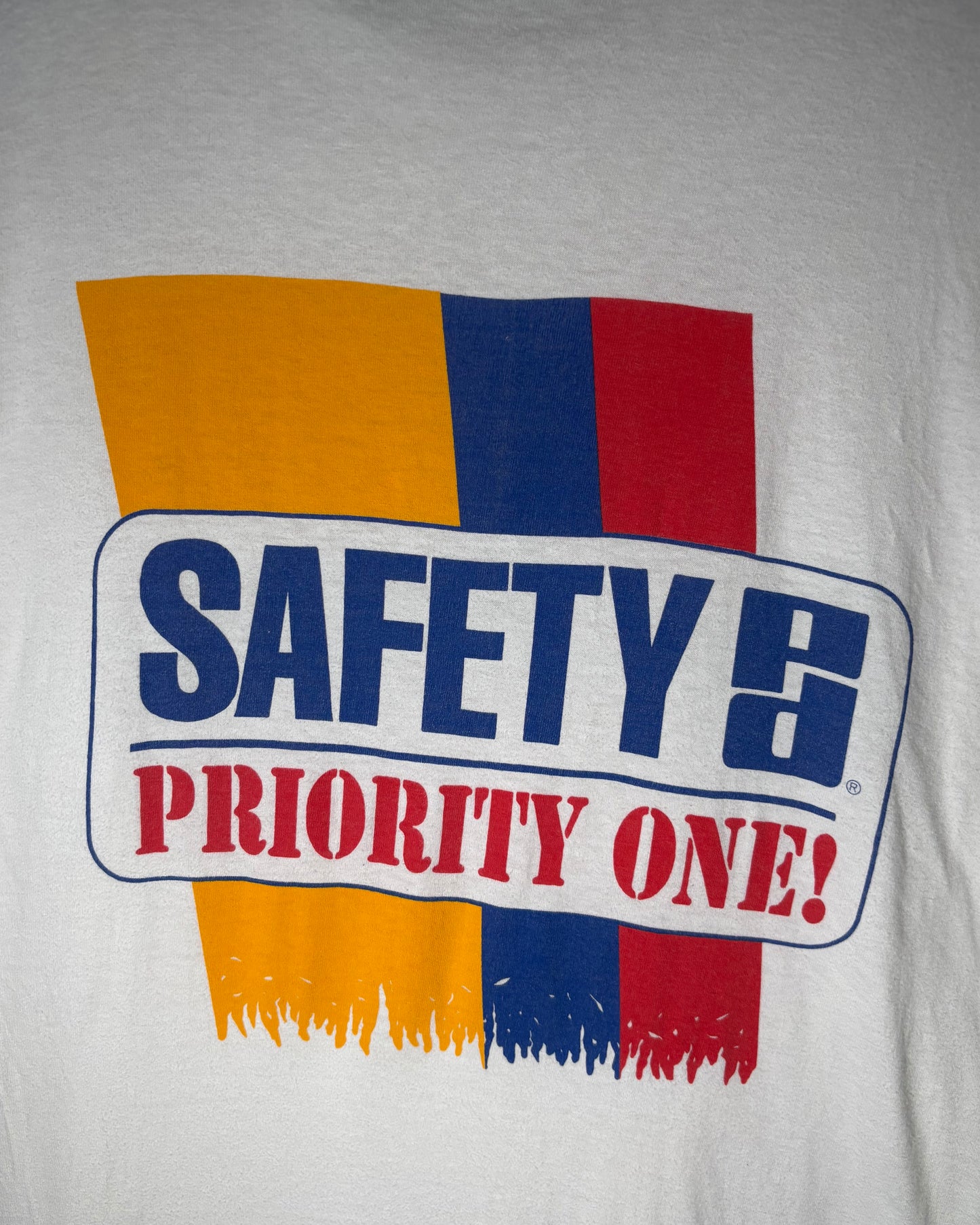 SAFETY PRIORITY ONE! Print T-Shirt / White