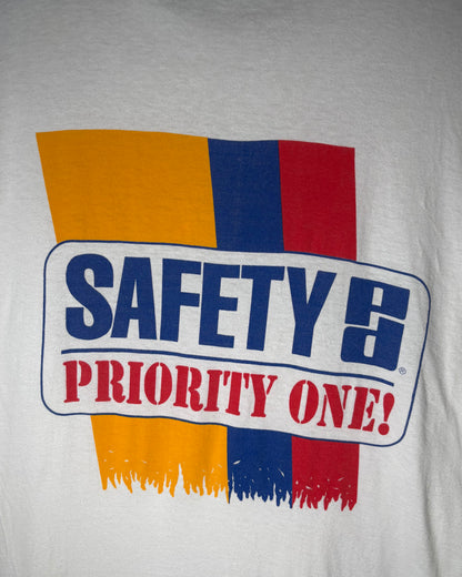 SAFETY PRIORITY ONE! Print T-Shirt / White