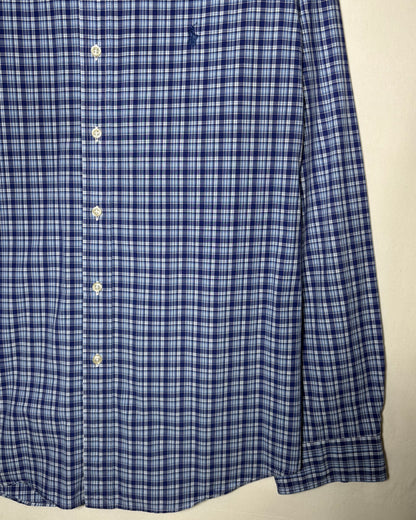 Ralph Lauren ネイビー ブルー チェック ボタンダウンシャツ XL 商品画像 5