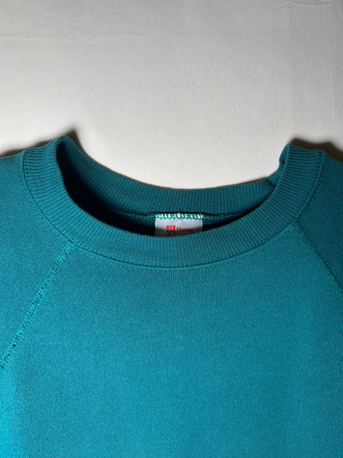 〈Hanes〉USA Made Raglan Sweatshirt Teal