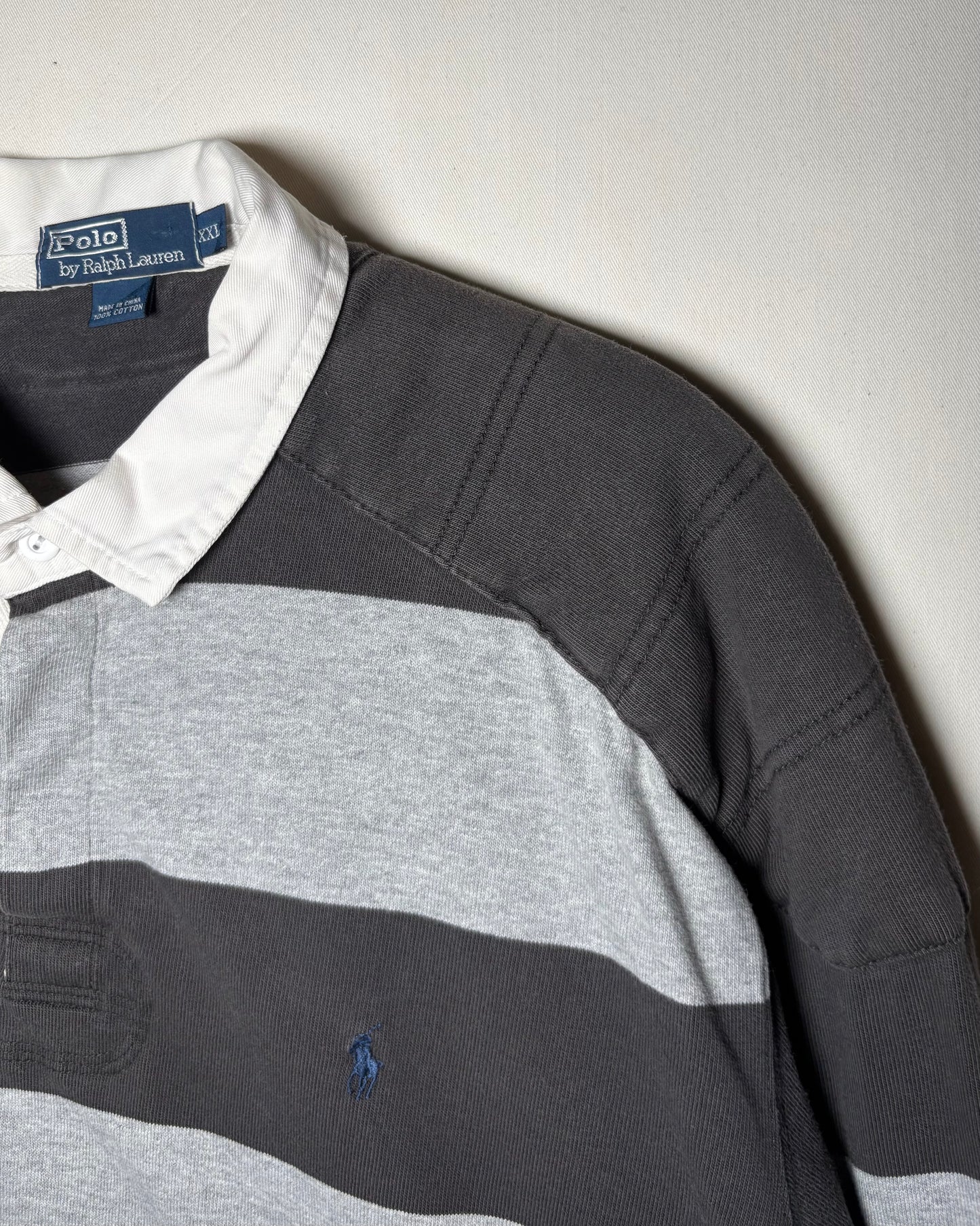 〈Polo by Ralph Lauren〉Oversized Stripe Rugby Shirt XXL