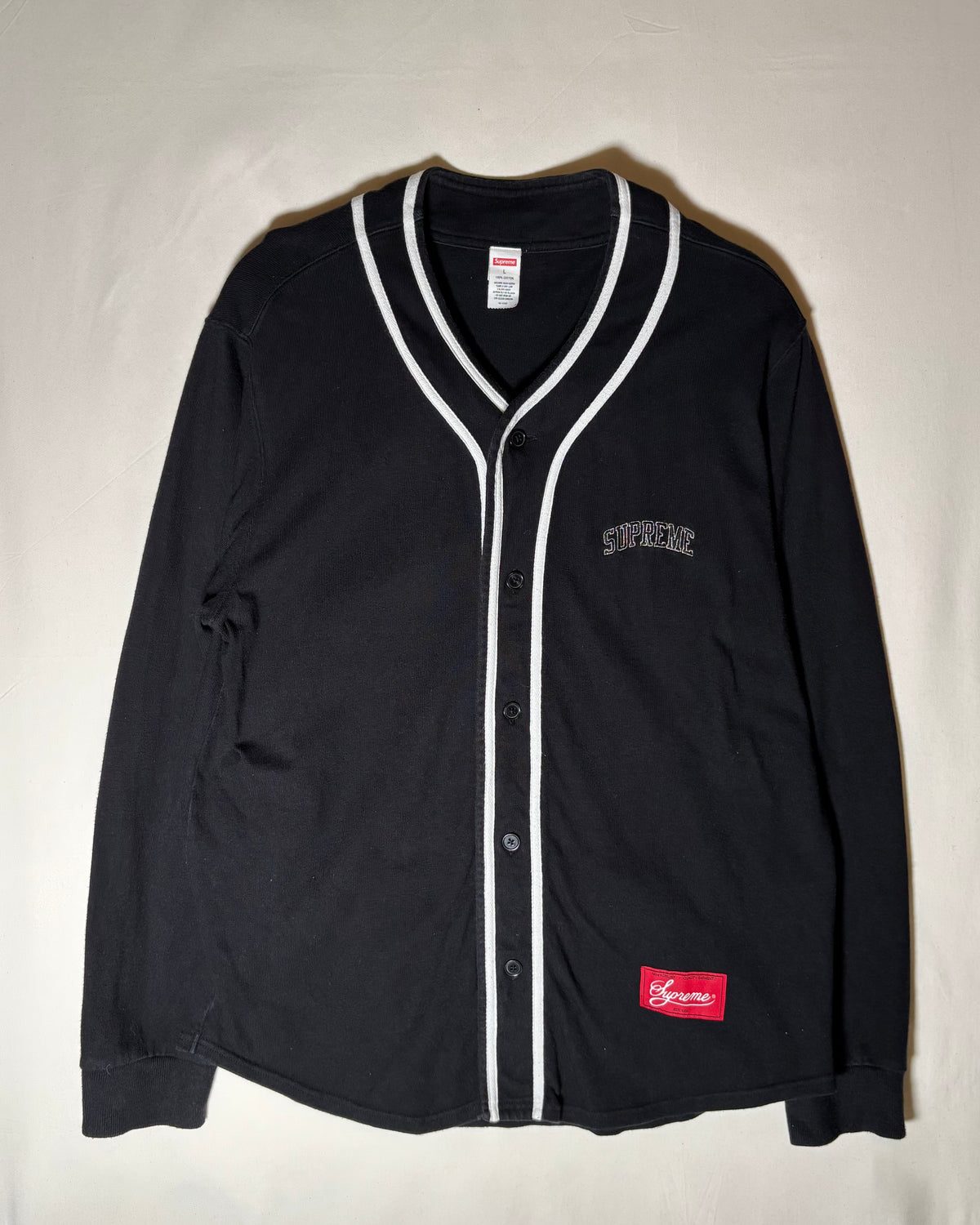 Supreme 2010 SS ブラック ホワイト ベースボールジャージ