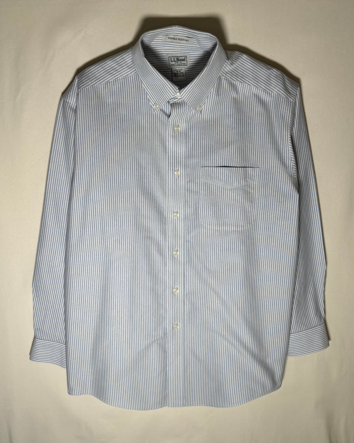 〈L.L.Bean〉 Striped Oxford Button Down Shirt Blue