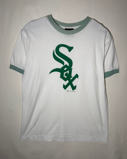 〈Stitches〉Chicago White Sox Logo Ringer T-Shirt / White × Green