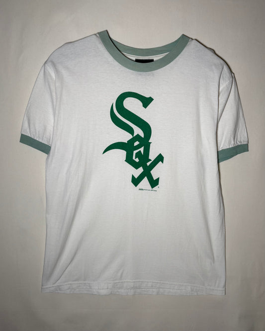 00’s Stitches Chicago White Sox ホワイト グリーン リンガーTシャツ