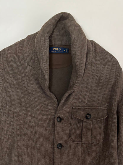 〈POLO RALPH LAUREN〉Herringbone Shawl Collar Sweat Jacket / Brown