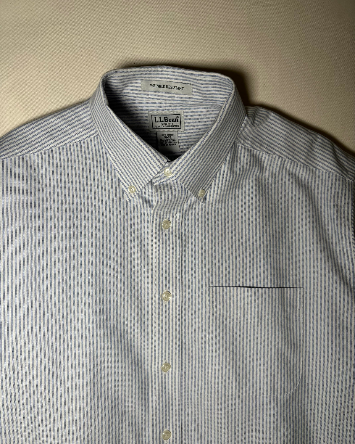 〈L.L.Bean〉 Striped Oxford Button Down Shirt Blue