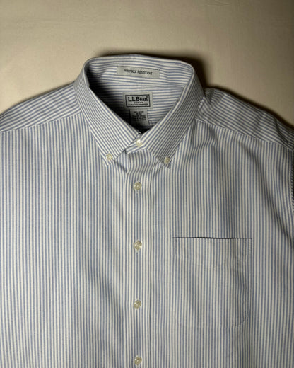 〈L.L.Bean〉 Striped Oxford Button Down Shirt Blue