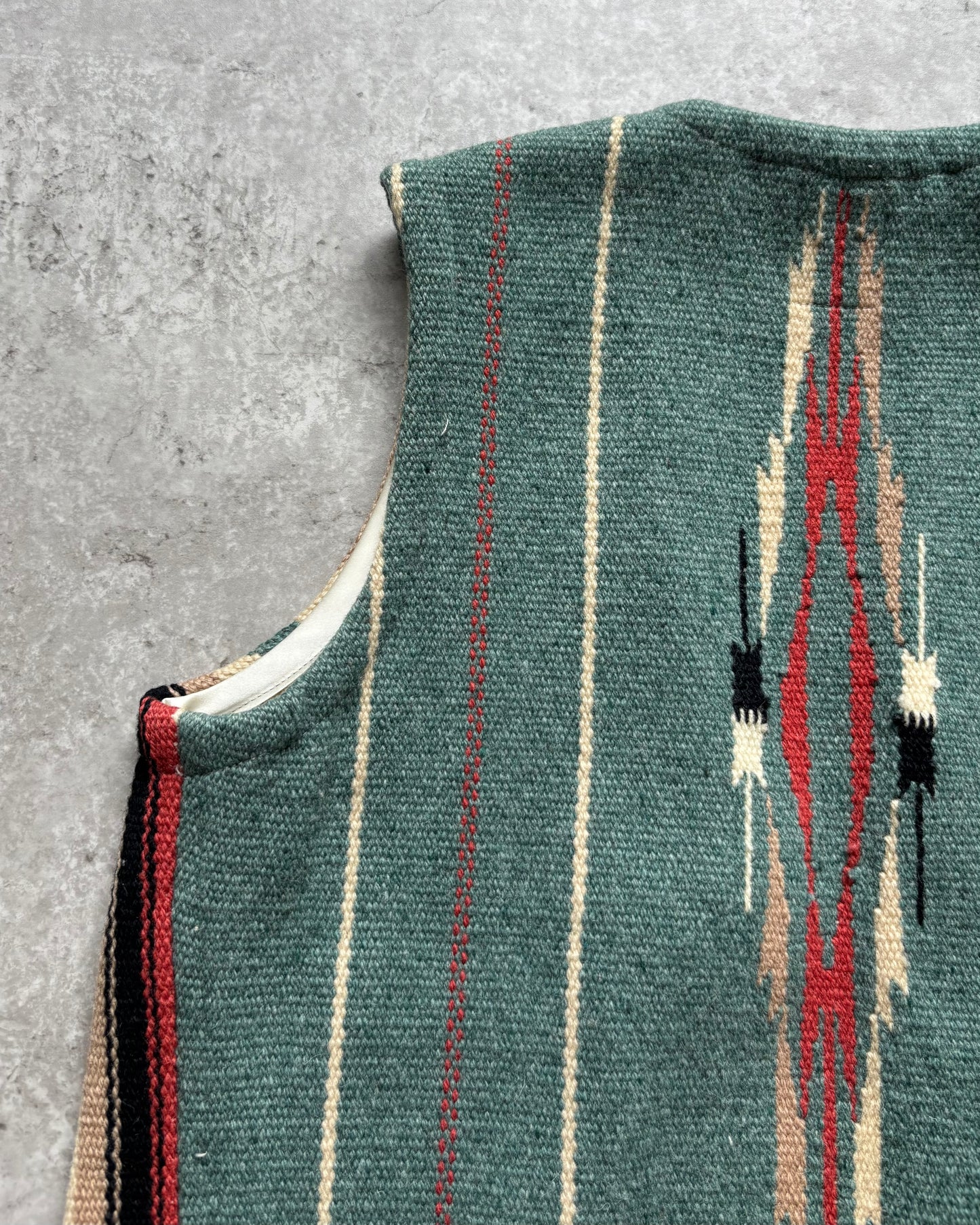 〈ORTEGA'S〉Chimayo Hand Woven Wool Vest