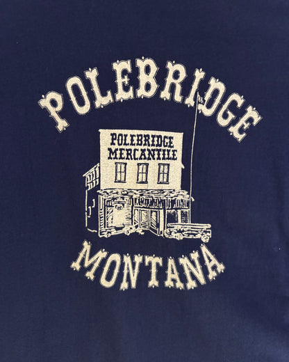 90s USA Made〈Hanes〉POLEBRIDGE MERCANTILE Souvenir Print T-Shirt