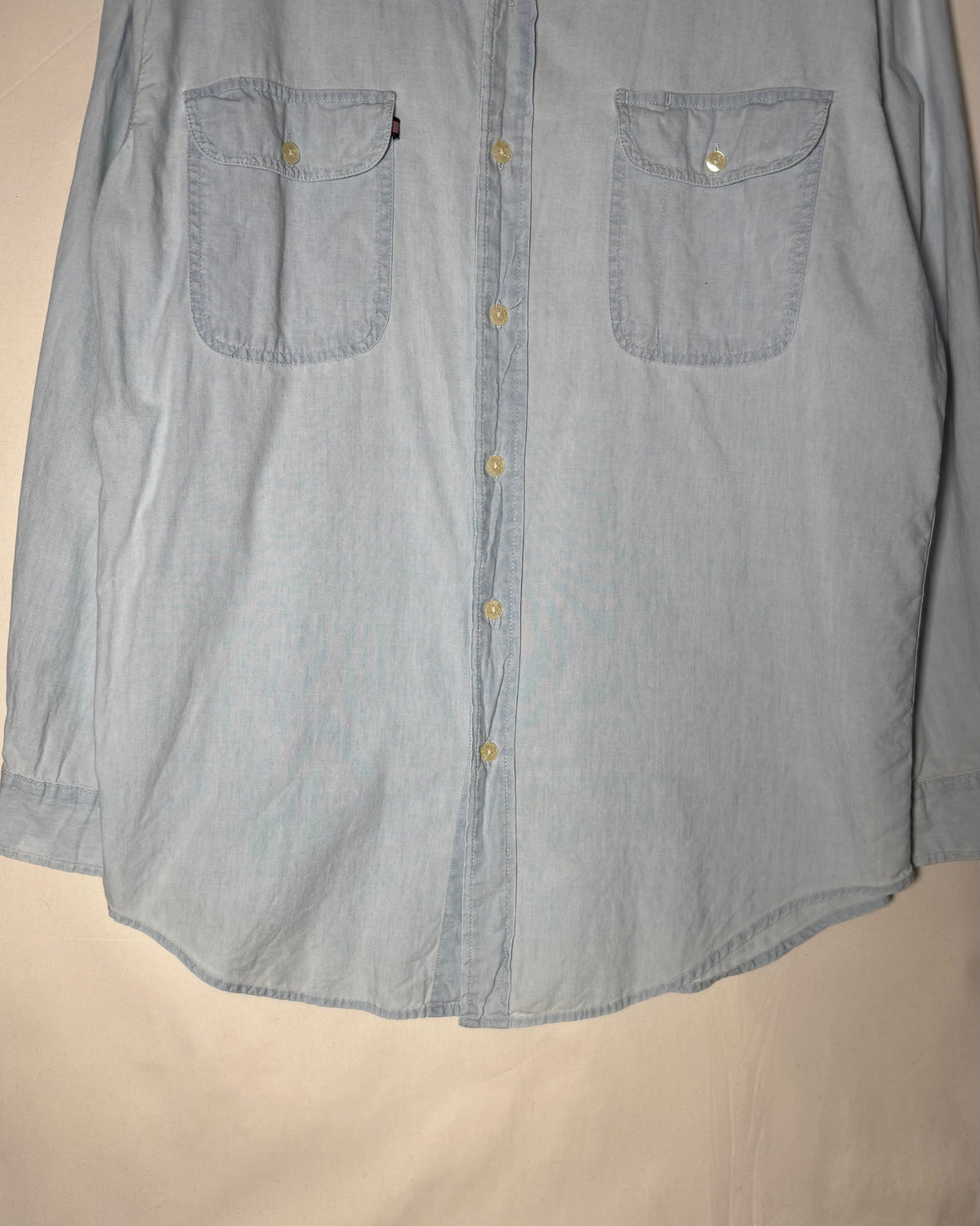 〈Polo Jeans Co. Ralph Lauren〉 Cotton Work Shirt Light Blue Made in UAE