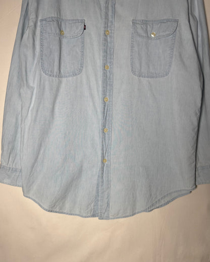 〈Polo Jeans Co. Ralph Lauren〉 Cotton Work Shirt Light Blue Made in UAE
