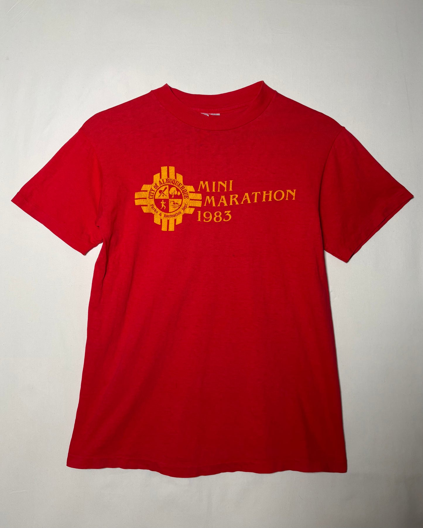 〈Hanes Beefy-T〉1983Albuquerque Mini Marathon Print T-Shirt