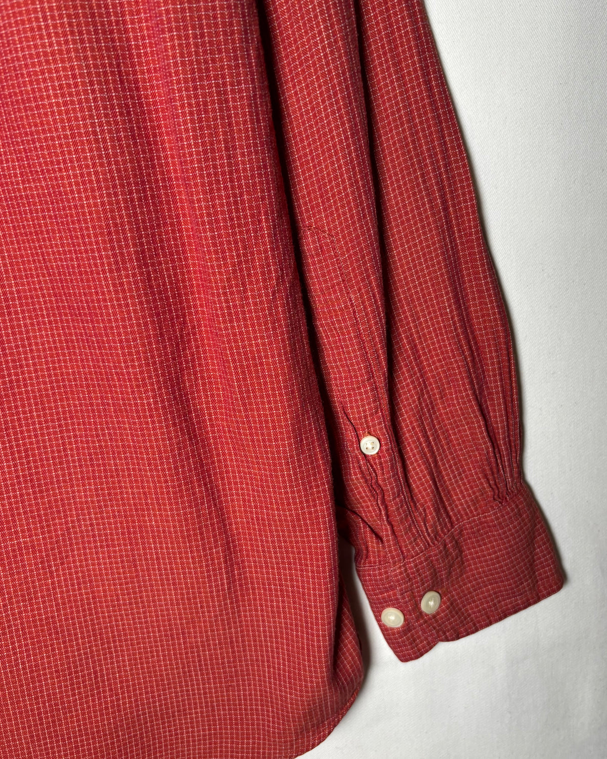 〈Brooks Brothers〉 Red Micro Check Button-Down Shirt Woven in Italy