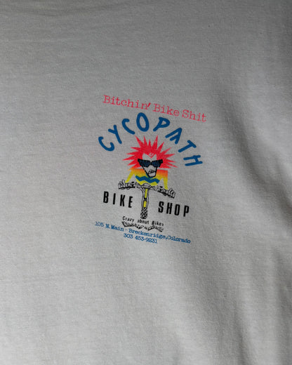 90s USA Made〈Hanes〉CYCOPATH BIKE SHOP Double-Sided Print T-Shirt