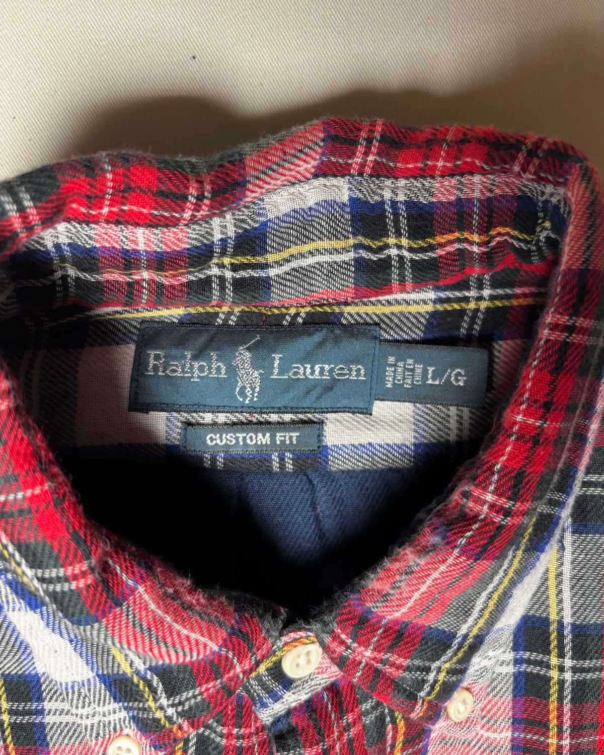 Ralph Lauren レッド ネイビー チェック ボタンダウンシャツ 商品画像 2